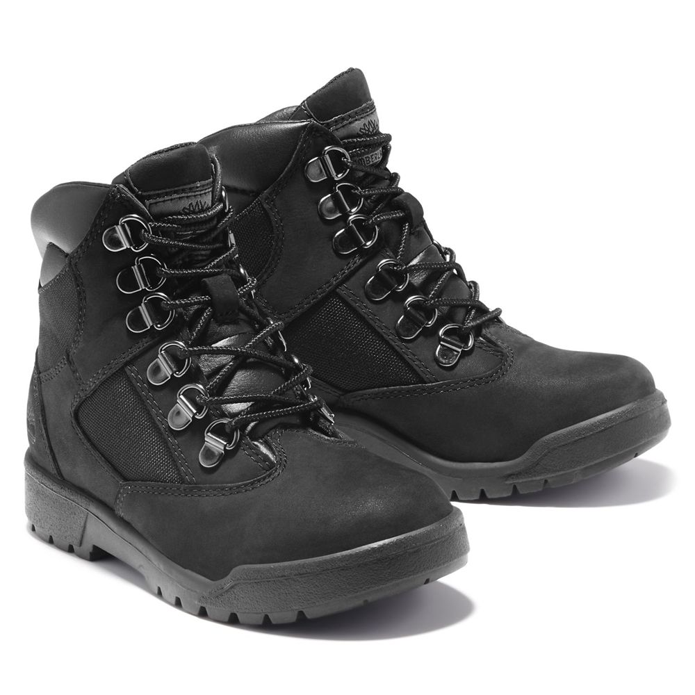 Botas 6-Inch Timberland Argentina Niños - 6-Inch Youth Mixed-Media Field - Negras - YOKAIC-379